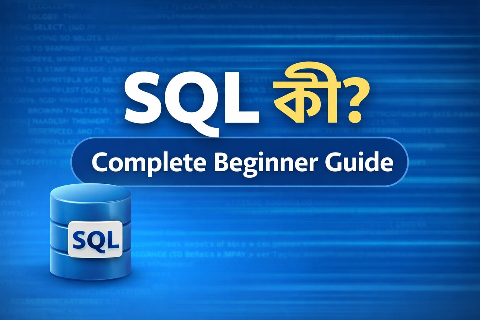 SQL কী? Complete Beginner Guide (শুরু থেকে সহজ ব্যাখ্যা)